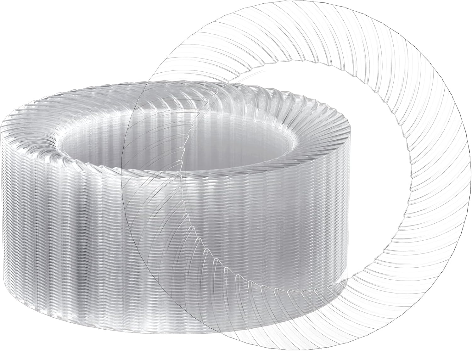 Detalle de FOCUSLINE 10 Inch Clear Plastic Plates — 100 Count, Heavy Duty, Disposable for Weddings & Events