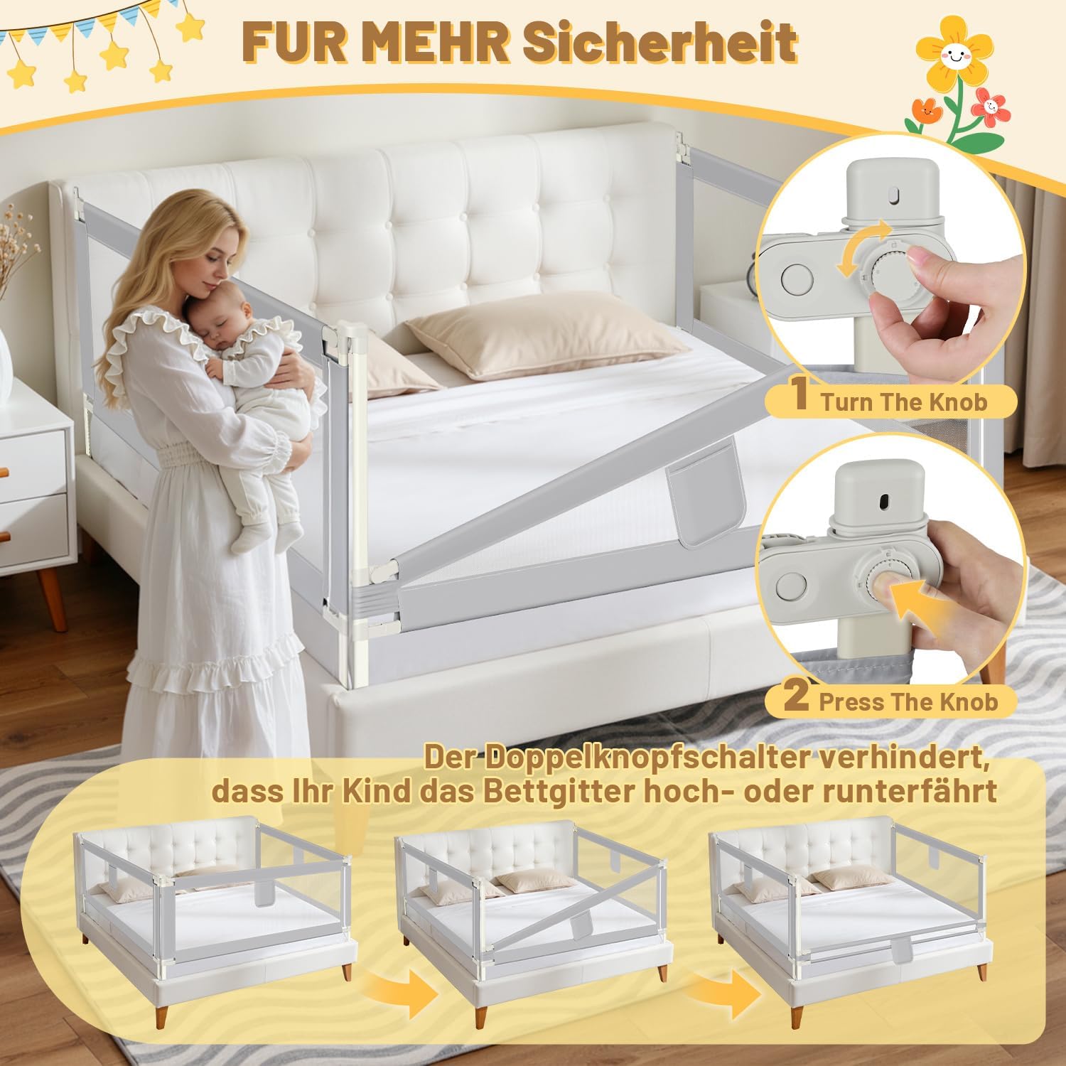 Detalle 1 de Ikodm THW-11657*2 11656*1-B1c bedhekset, 3 delen, 64–96 cm