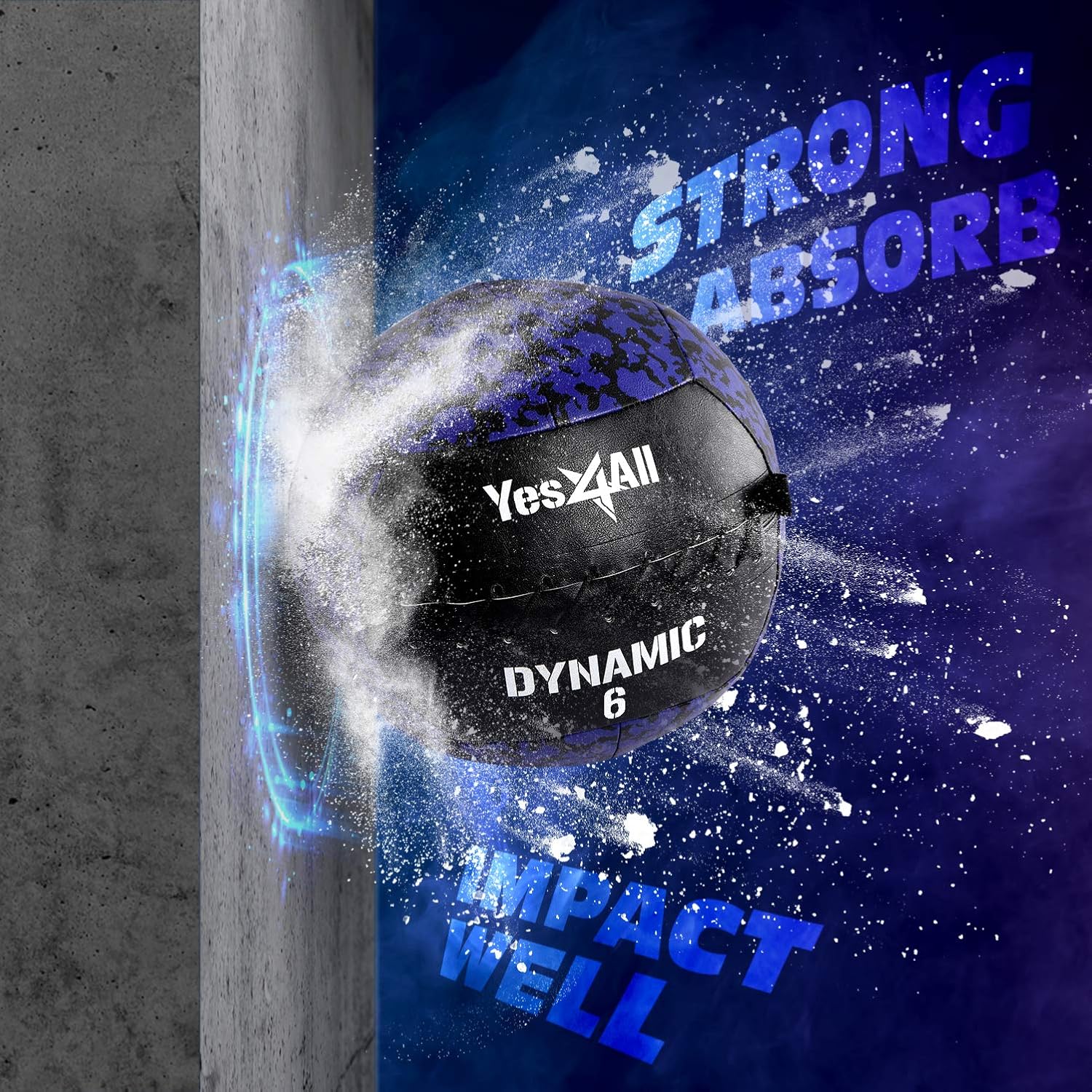 Detalle de Yes4All Wall Ball: Soft Leather Weighted Ball with Sand Iron Core (6–30 lbs) for Dynamic Training