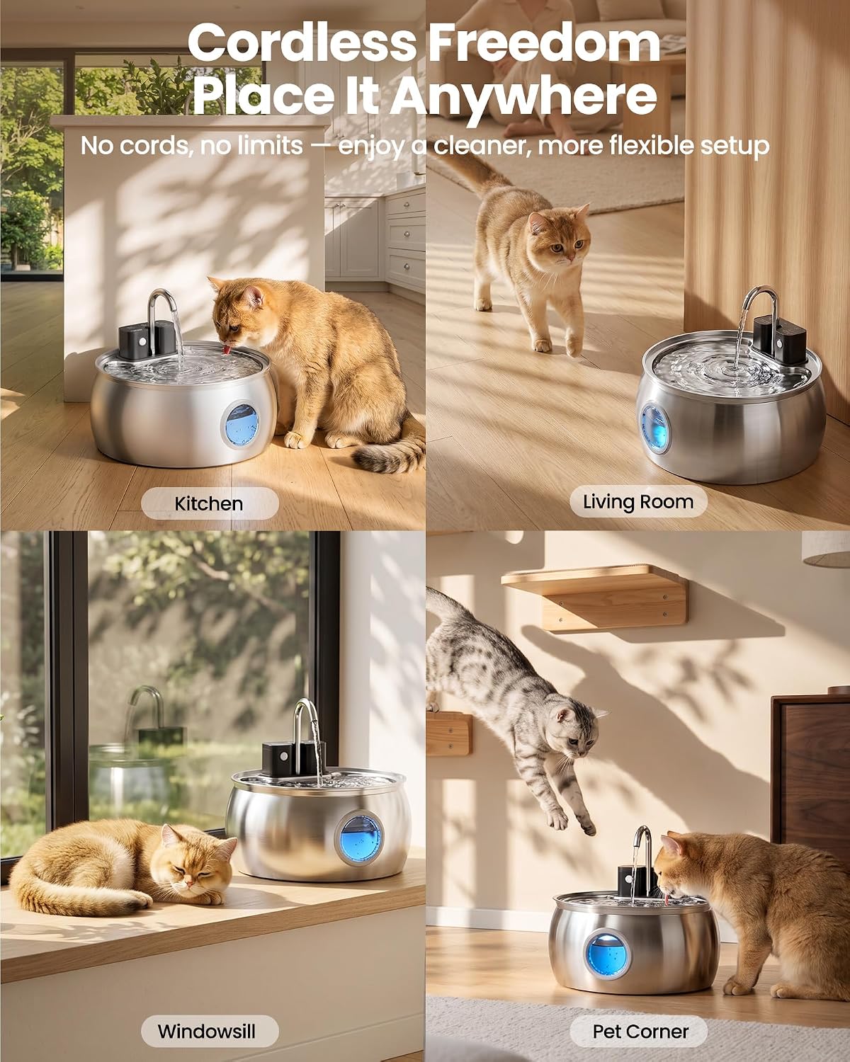 Detalle 2 de Tomxcute Cat Water Fountain, 4L