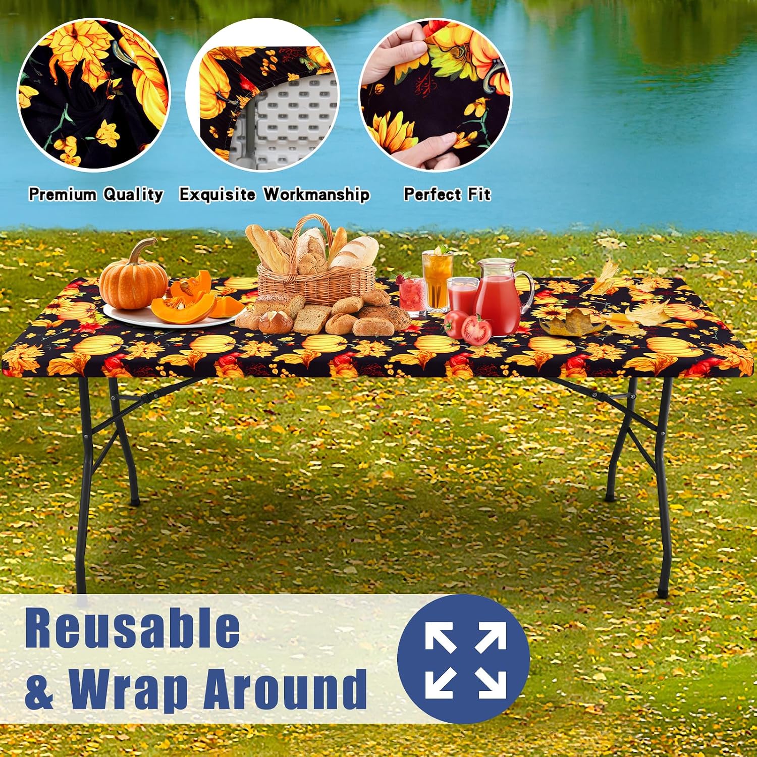 Detalle 1 de Moosfor Elastic Tablecloth, 30" x 72