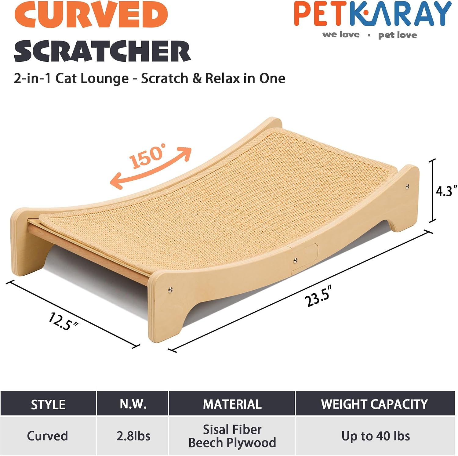 Detalle de PETKARAY Cat Scratcher with Sisal