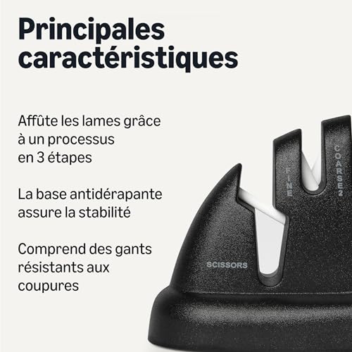 Thumbnail 1 de Aiguiseur de Couteaux 4 en 1 Amazon Basics – base antidérapante et gant de sécurité inclus