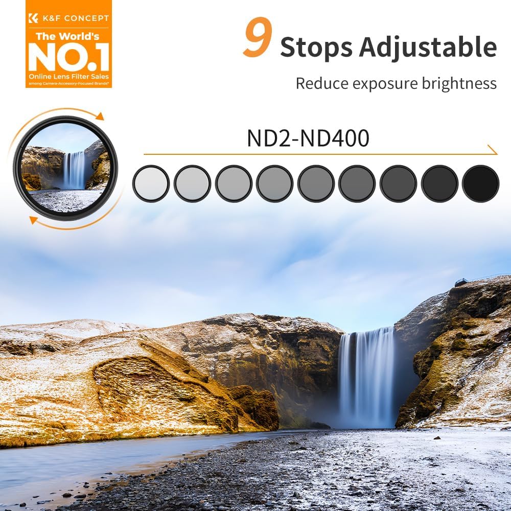 Thumbnail 1 de K&F Concept 55mm Variable ND2-ND400 Lens Filter (B-Series)