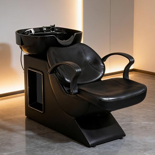 Detalle 2 de WestWood Salon Shampoo Chair with ABS Basin, Reclining Backrest and Mixer