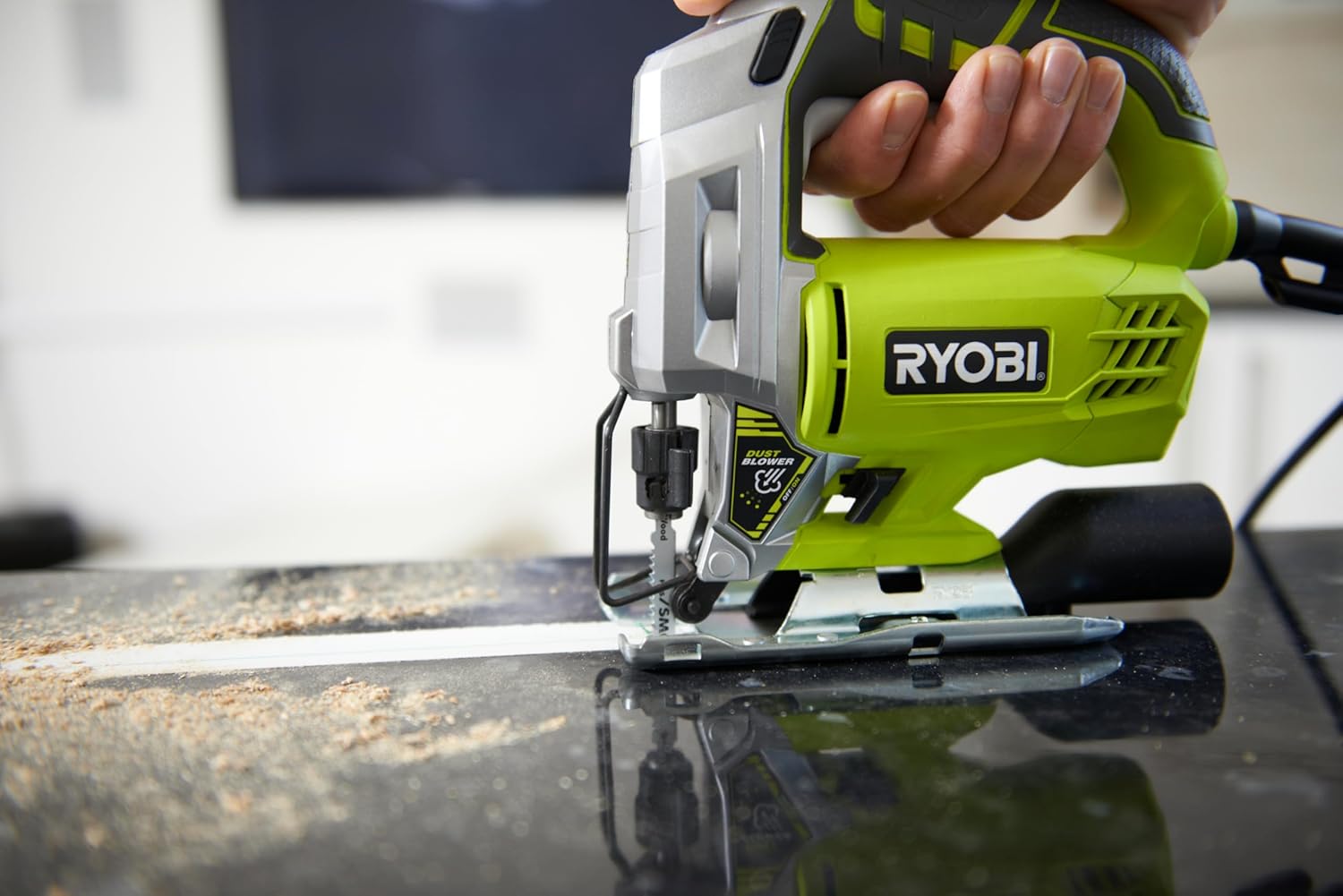 Detalle de Ryobi Seghetto Alternativo Pendolare a Filo 500W, modello RJS750-G