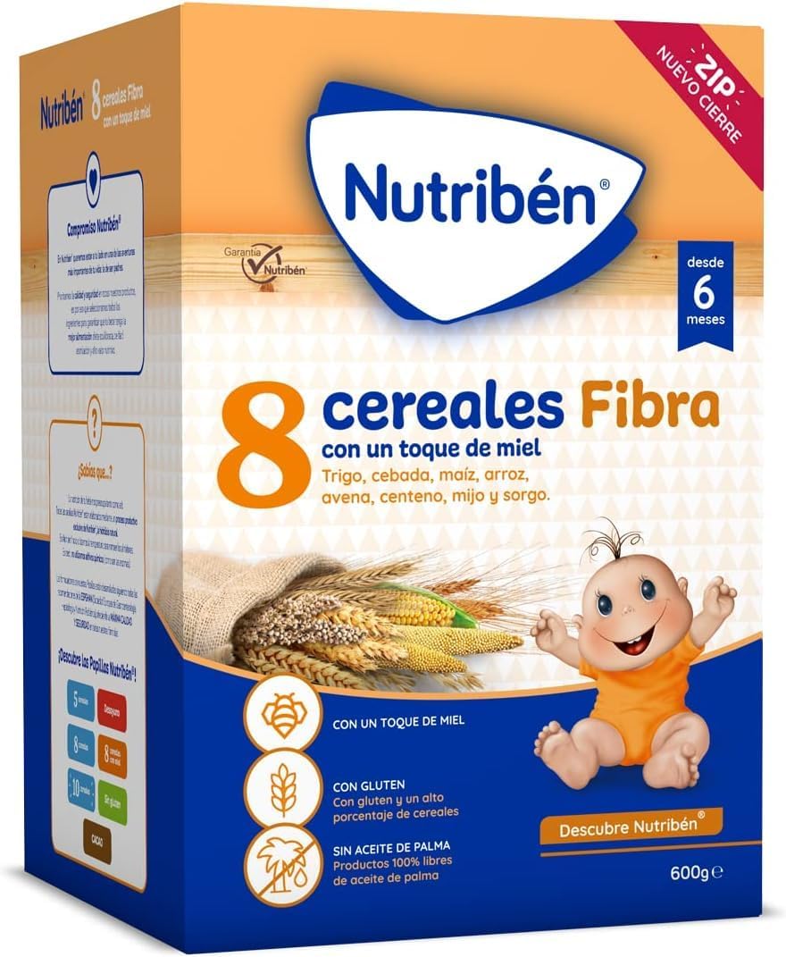 Detalle 2 de Nutribén Papilla 8 Cereales 🍯 Sin Azúcar ni Aceite Palma