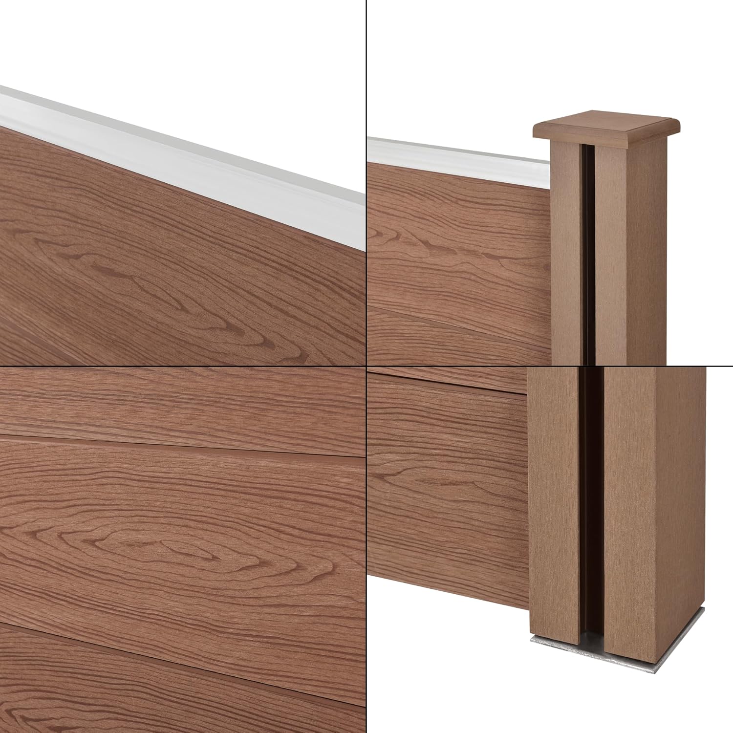 Thumbnail 2 de NEU.HOLZ recinzione modulare in WPC per giardino, steccato frangivista espandibile (H 183 cm) 531 cm, marrone