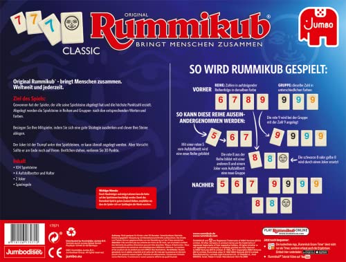 Detalle de Jumbo Original Rummikub Classic – Der Familien-Gesellschaftsspiel-Klassiker (JUM17571) Multi