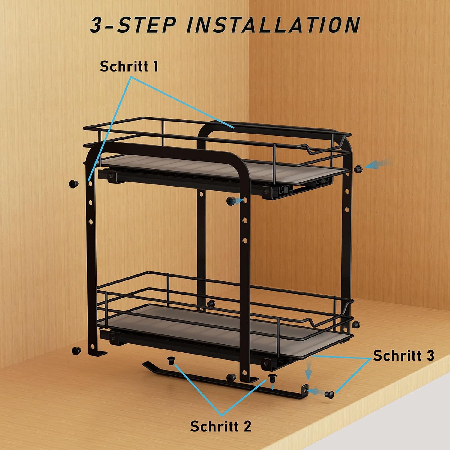 Thumbnail 5 de MAYZOLOP 2-Tier Pull-Out Spice Rack