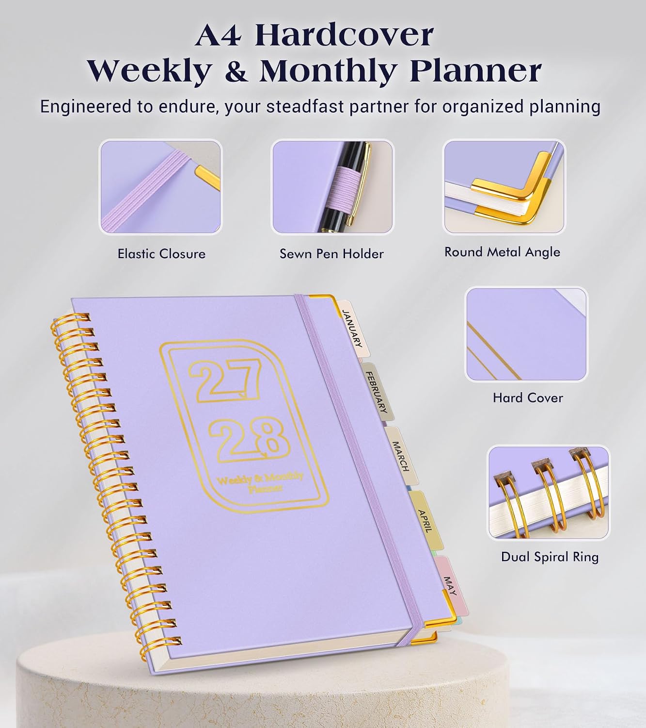 Detalle 2 de NOTBOKPA 2027-2028 Planner, 18-Month Weekly and Monthly Hardcover Agenda