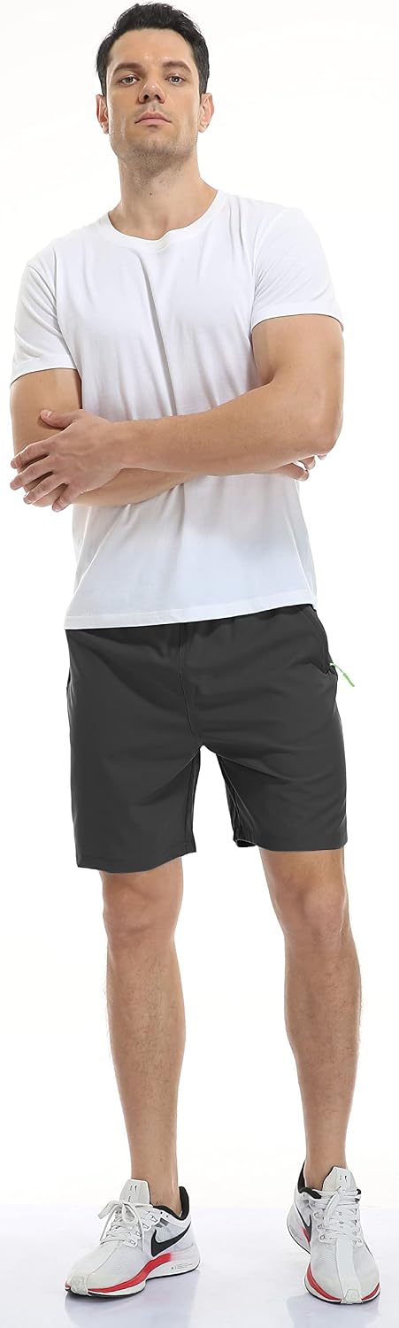 Detalle de SPOSULEI Men’s Athletic Hiking Shorts: Water-Resistant Quick-Dry with Zipper Pockets