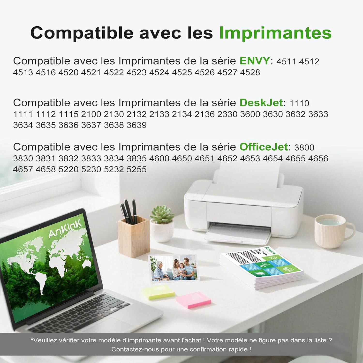Detalle de ANKINK Cartouche d’Encre Remanufacturée HP 302XL Multicolore – Pack 2