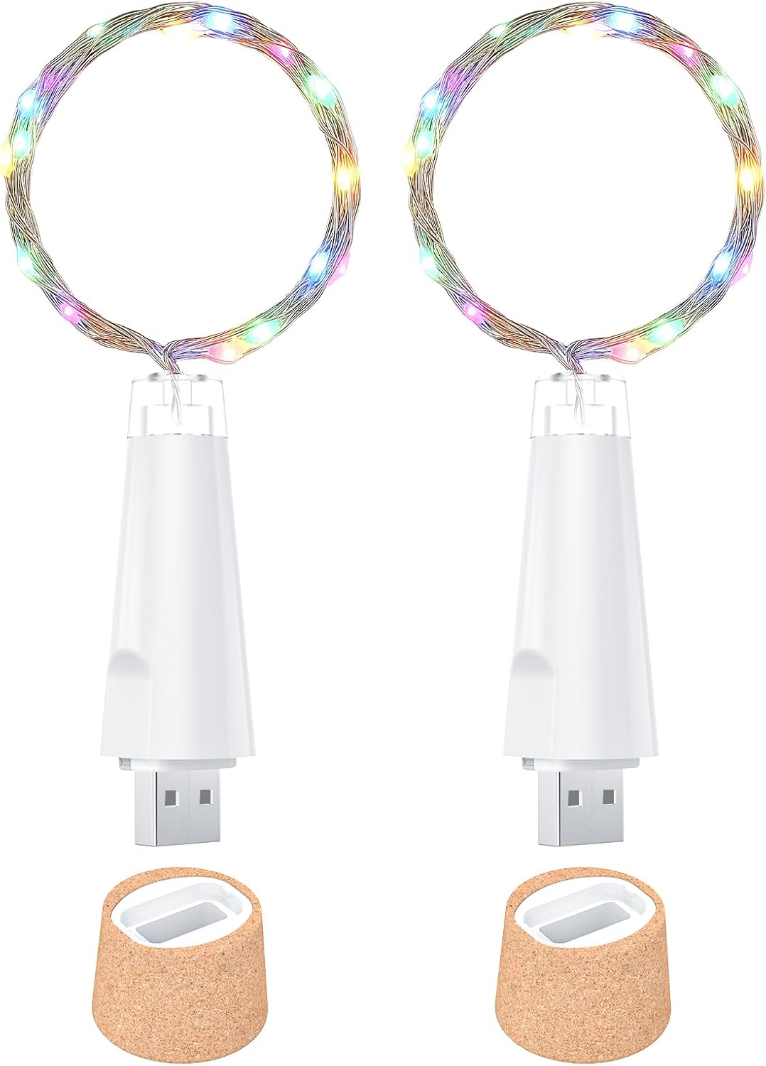 Thumbnail 6 de Ceepko Luci Bottiglia USB ricaricabile con sughero e filo di rame, 20 LED – Bianco caldo, 3 pezzi