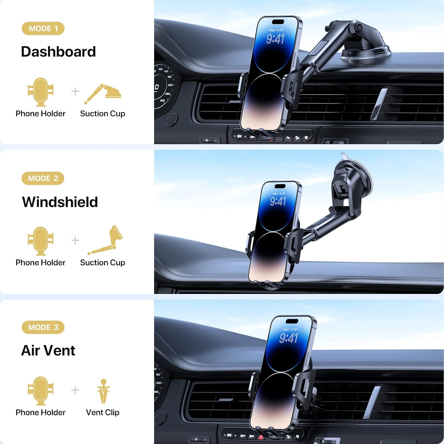 Detalle 2 de Miracase Car Phone Holder Mount 360° car phone stand