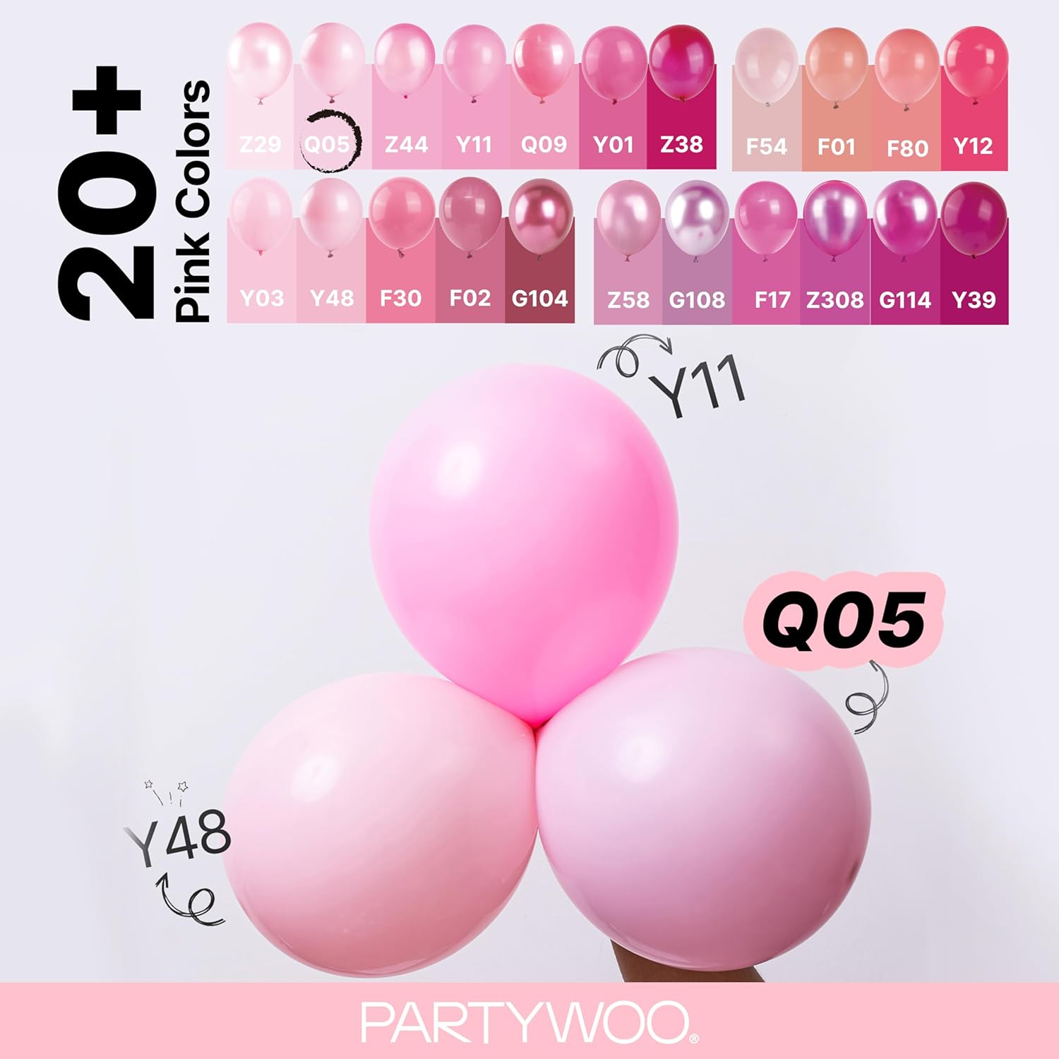 Thumbnail 3 de PartyWoo Light Pink Balloons 85-Piece Pastel Baby Pink Balloon Arch Kit (18/12/10/5 Inch)
