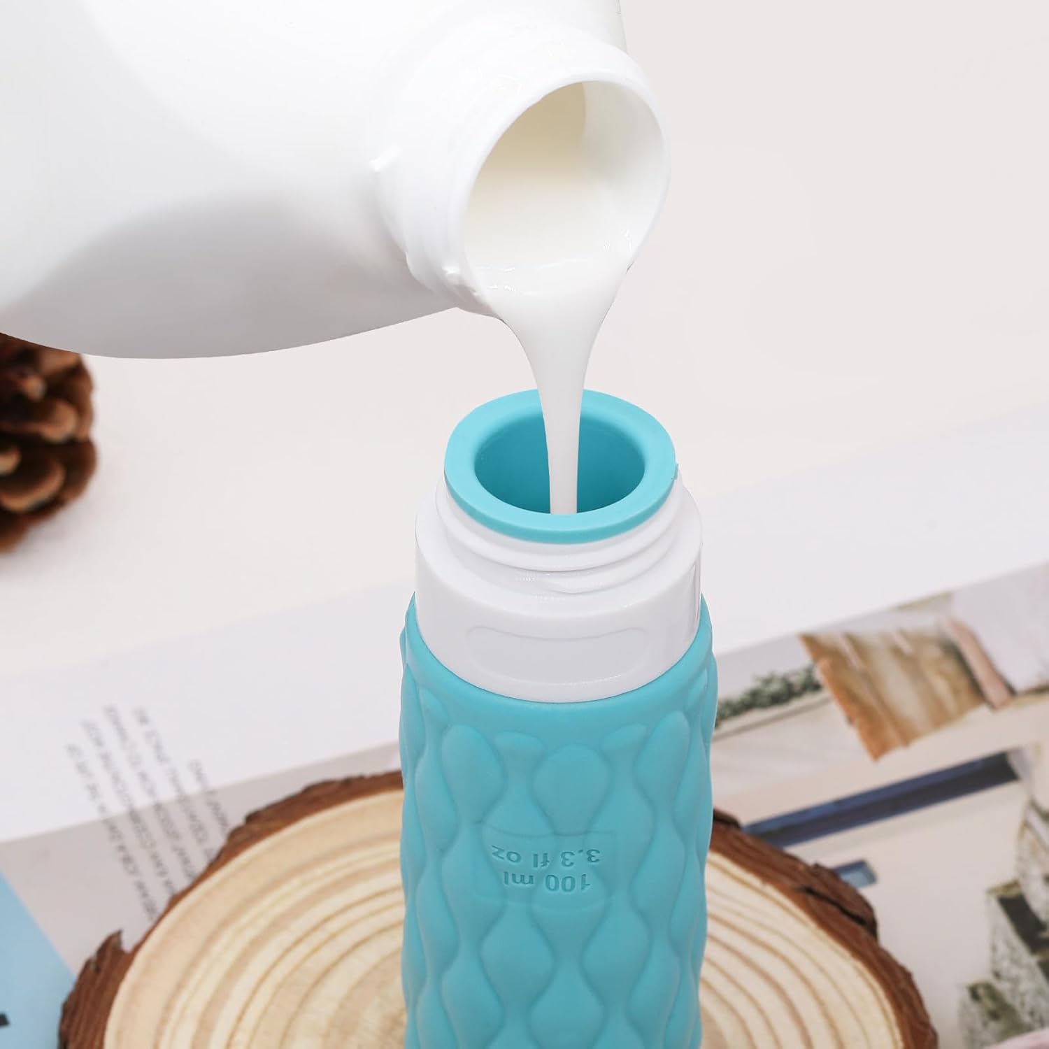 Detalle de Lericttor 100ml Silicone Travel Bottles – Leakproof, Refillable Set with Labels & Clear Bag