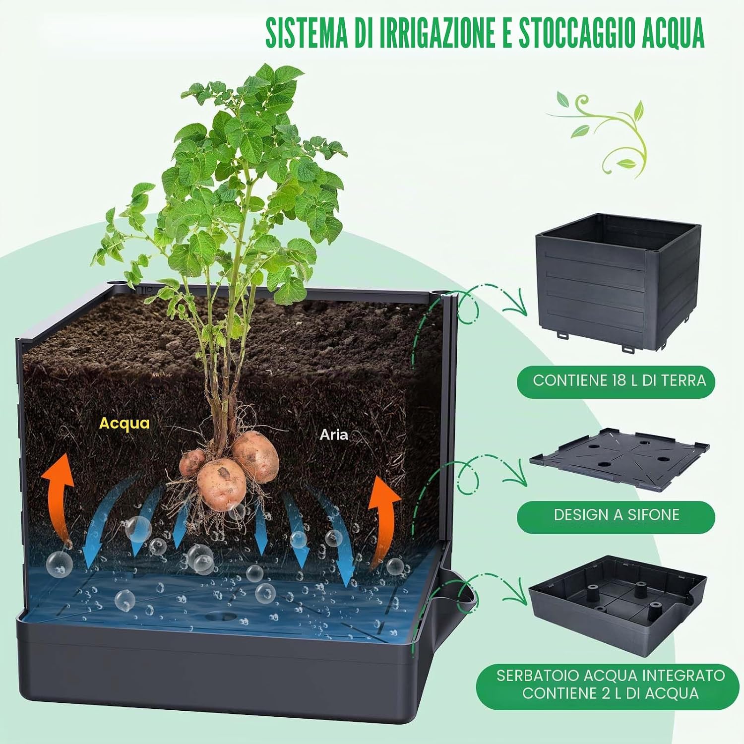Detalle de MQHUAYU Aiuole rialzate per giardino con supporto per pomodori - confezione da 2