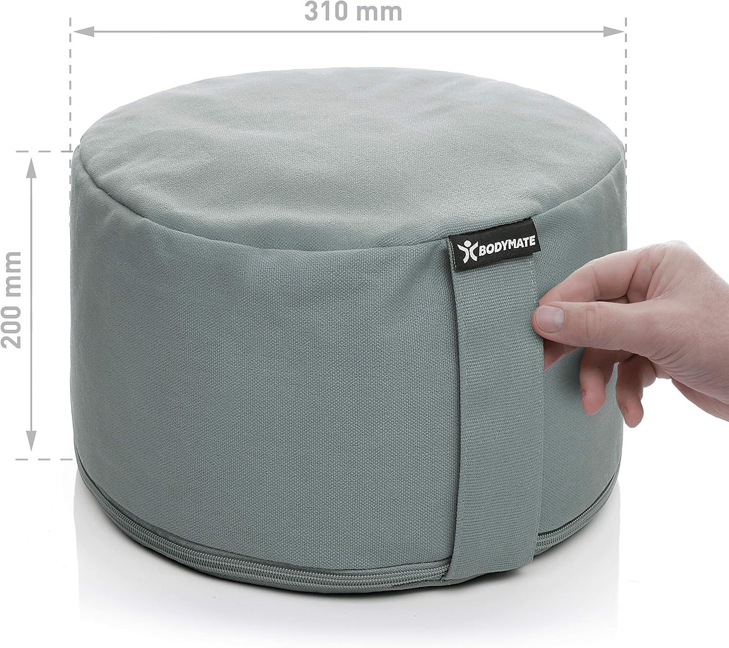Detalle de BODYMATE 4260313268238 extra hoog yogakussen, 20 cm, boekweitvulling