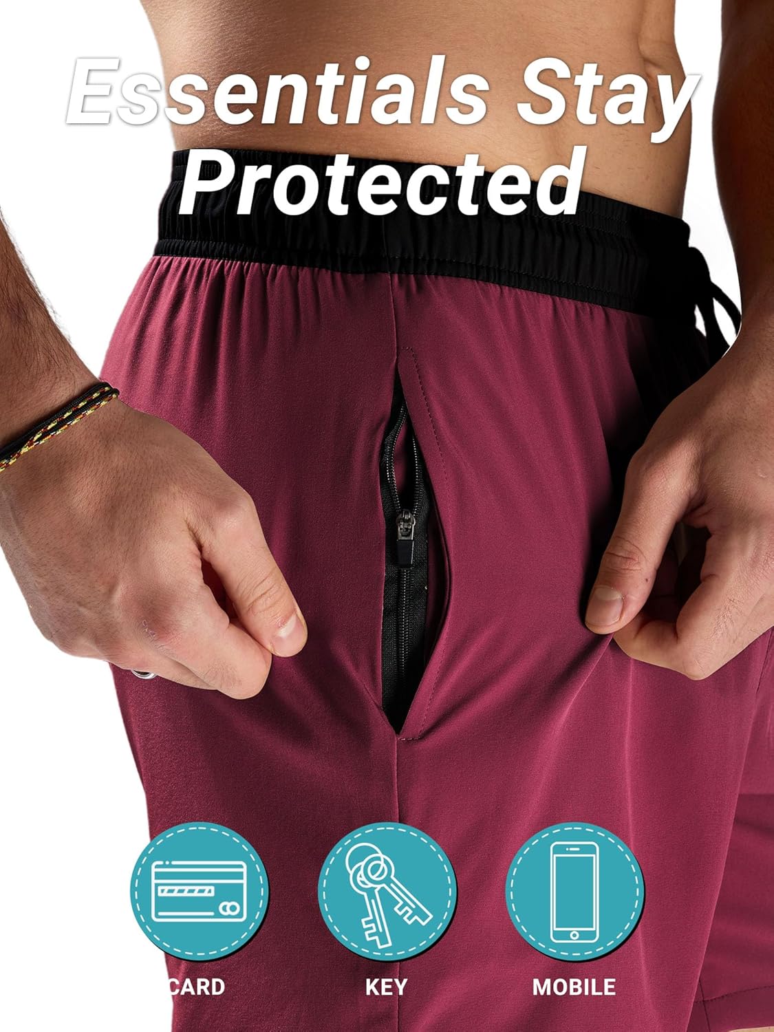 Thumbnail 4 de Arcweg Badehose Herren mit Reißverschlusstasche – atmungsaktiv, wasserabweisend und verstellbar