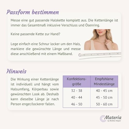 Detalle de Feine 925 Silber Panzerkette 1mm – Damen Halskette silber K32-50 cm von MATERIA by Matthias Wagner