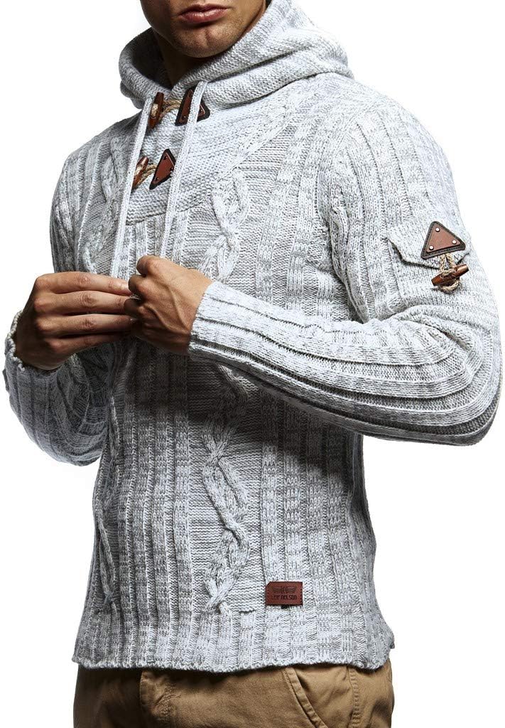 Detalle 2 de Leif Nelson LN5400 Homme Pullover Hoodie en Tricot à Capuche — style et chaleur intemporels