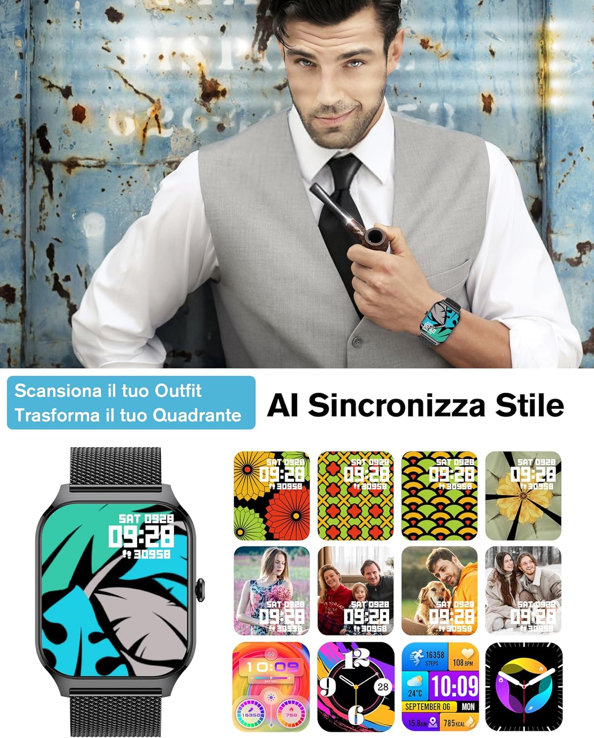 Detalle de KALINCO Smartwatch 1.85” IA