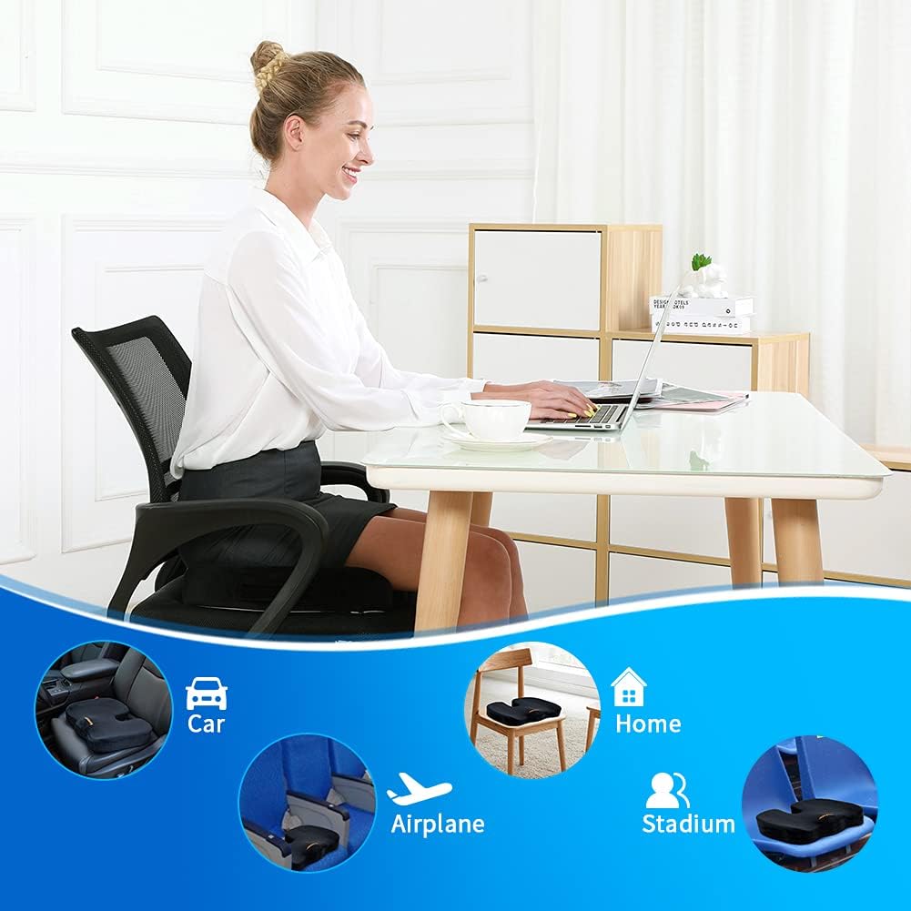 Detalle 1 de SAIREIDER SC-B0402 Memory Foam Coccyx Seat Cushion with Removable Cover