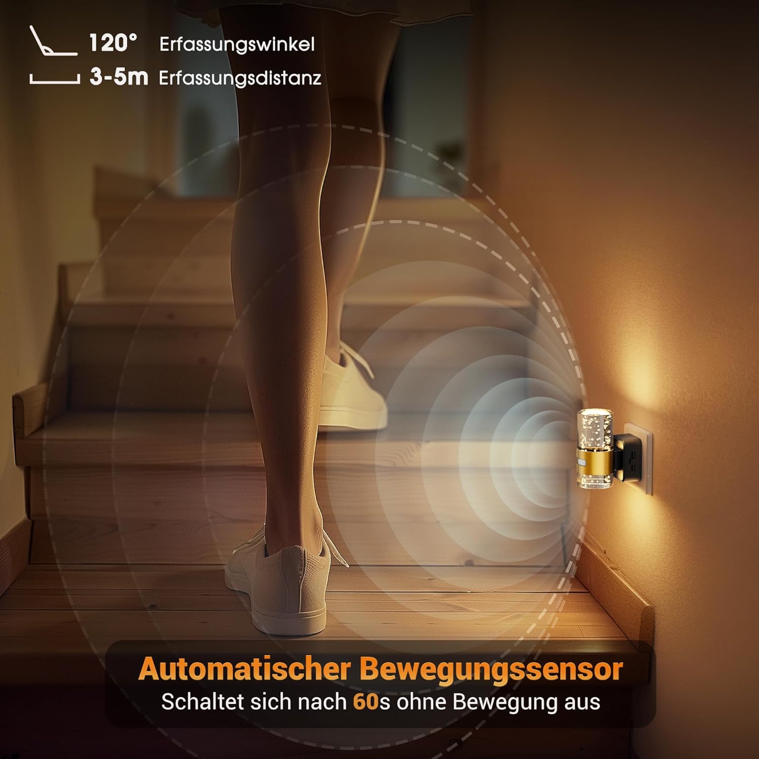 Thumbnail 2 de JandCase Nachtlicht Steckdose mit Bewegungsmelder – 3 Modi, 0–100 lm, 3000K