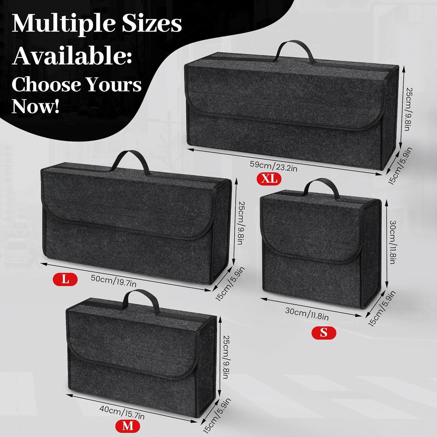 Thumbnail 1 de Car Boot Organiser Bag Anti Slip Foldable (2 Pack) – EINESIN Dark Grey