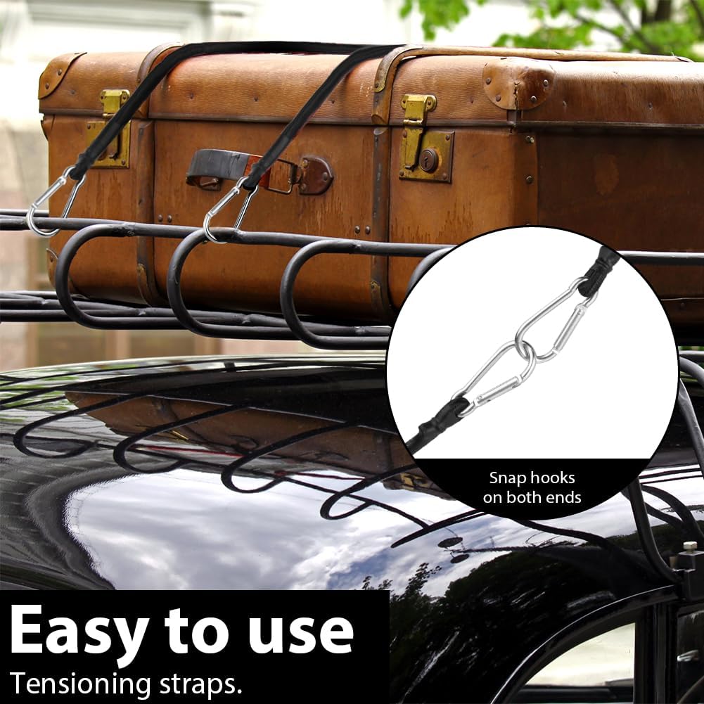 Detalle 2 de URAQT corda elastica con 4 corde elastiche e moschettoni, tenditore elastico da 60 cm