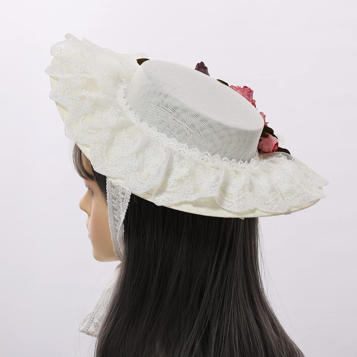 Thumbnail 4 de COSDREAMER Victorian Hat: Women's Tea Party Floral Flat Hat