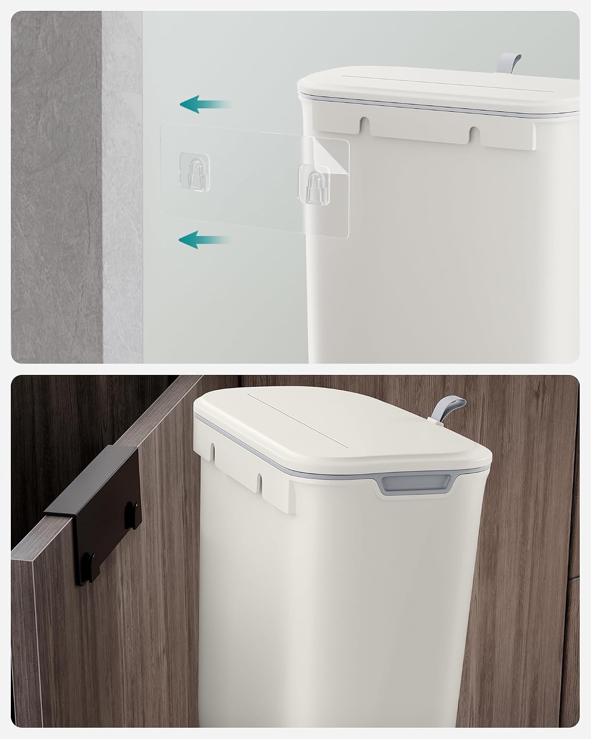 Detalle de SONGMICS PUNKOOL Collection LTB820W9 hangende afvalbak, 9 liter