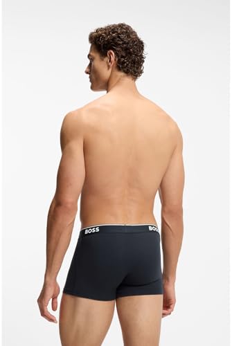 Detalle de BOSS Hugo Herren Trunk 3er-Pack Boxershorts Open Blue XL – bequemes Tragegefühl, atmungsaktives Material