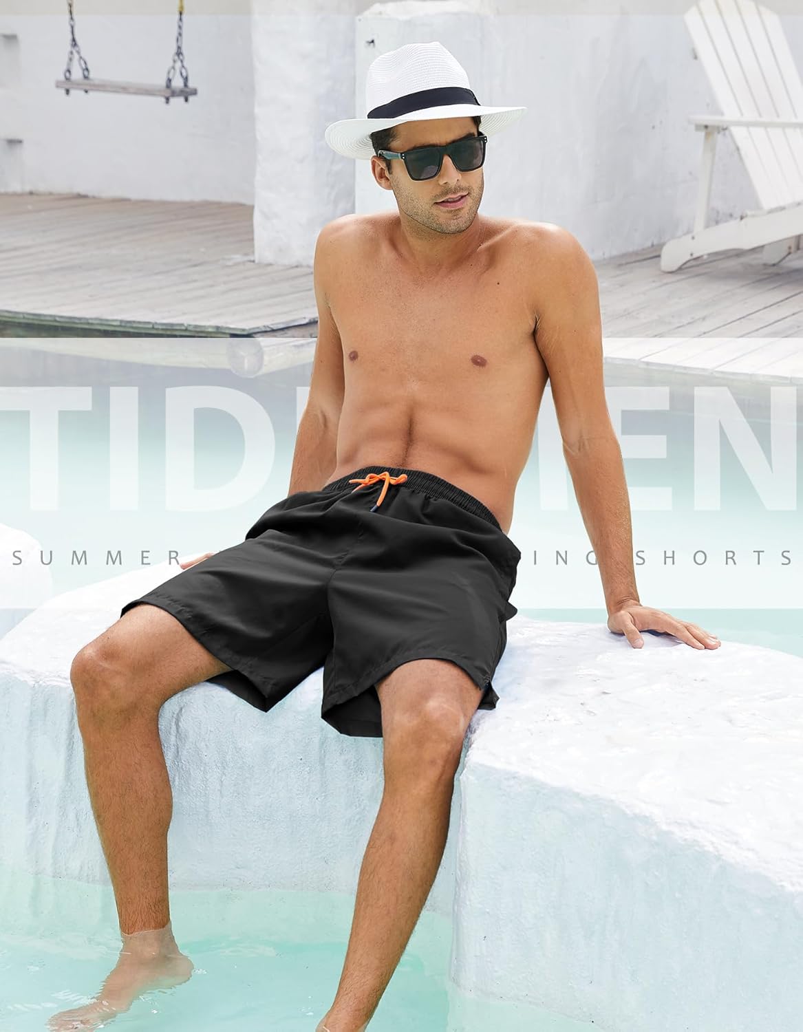 Thumbnail 2 de YUTYTH Men’s Waterproof Quick-Dry Swimming Shorts with Mesh Liner, Pockets & Drawstring