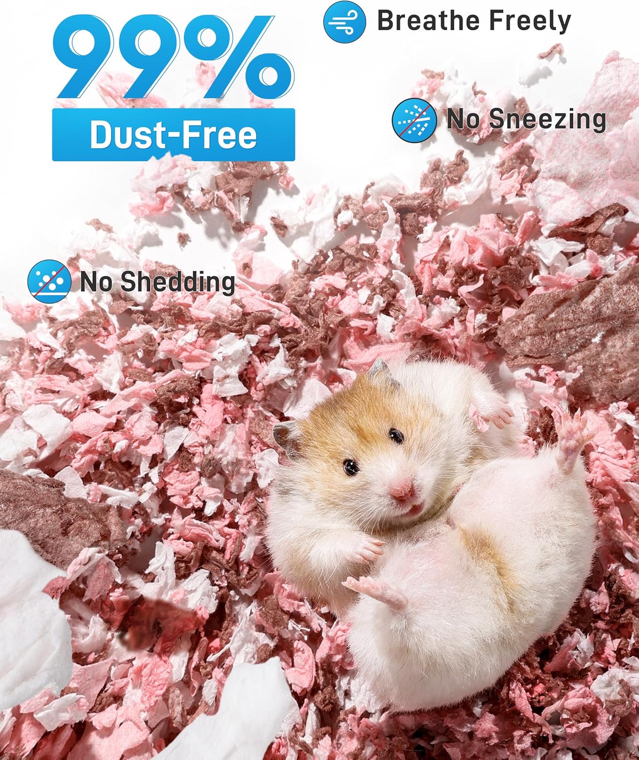 Detalle de BUCATSTATE Hamster Bedding 15L (Blossom) — 99% dust-free paper bedding for small pets