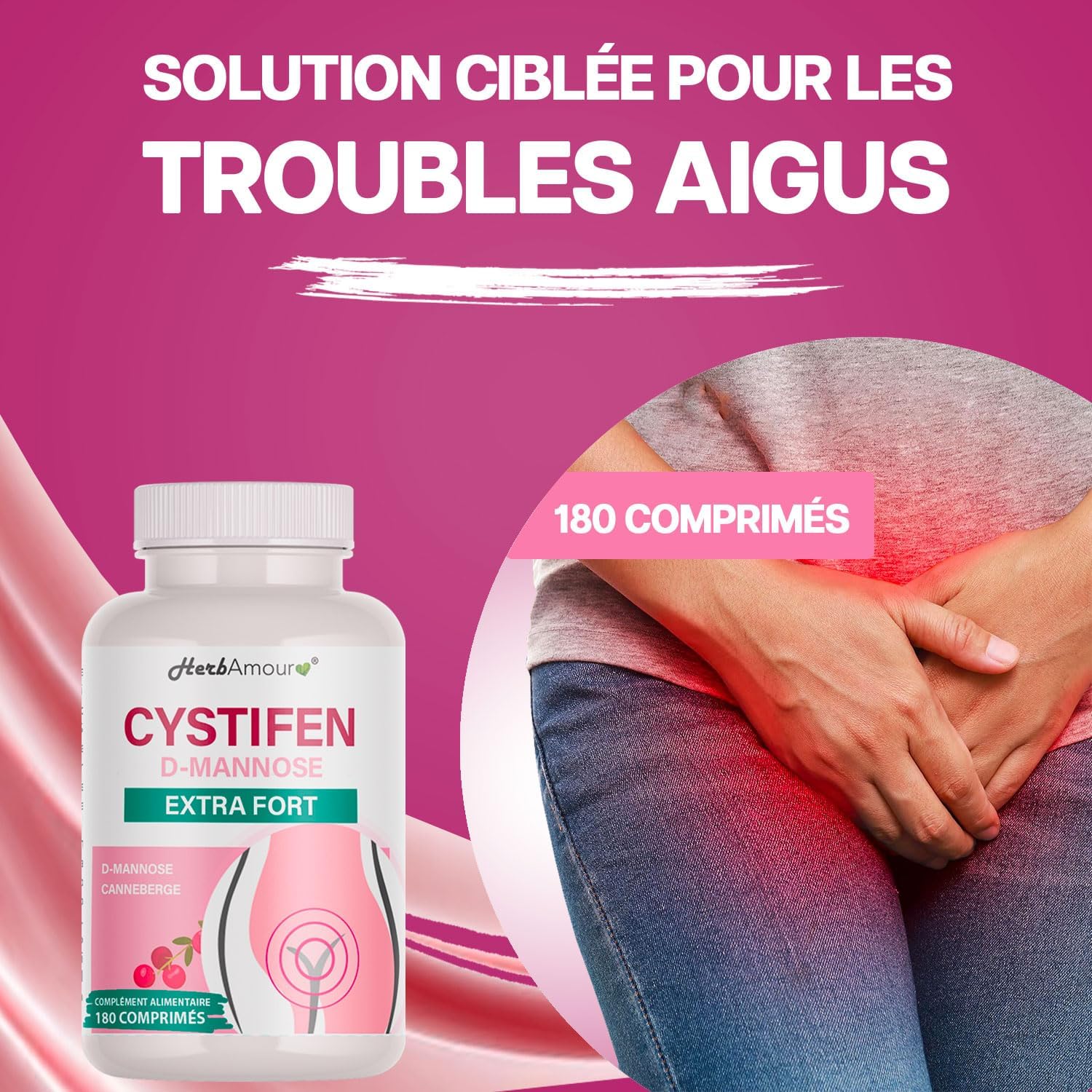 Detalle de D-MANNOSE 180 comprimés haute dose + Canneberge — Saint urinaire et cystite (Italie, sans gluten/lactose/sucre/soja)