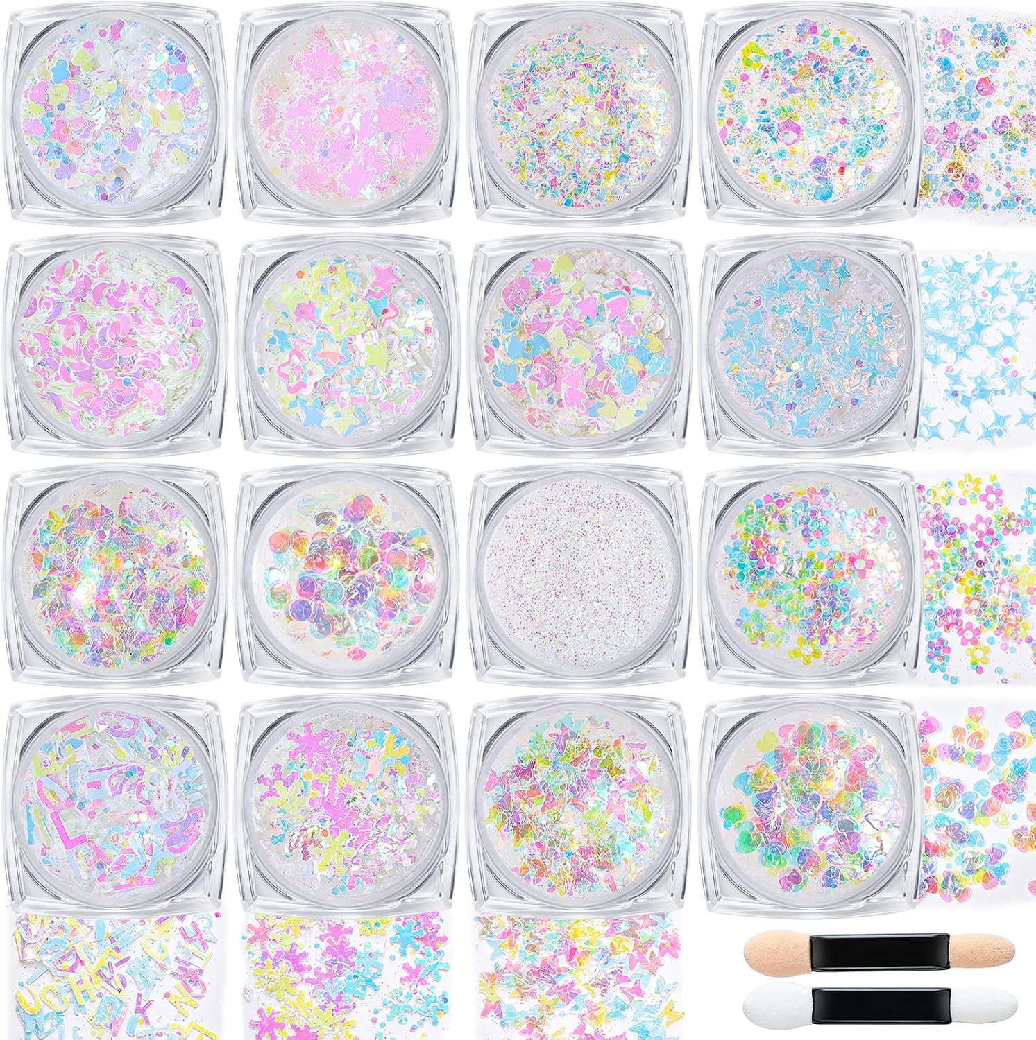 Detalle de Teenitor Body Glitter Gel Set, 16 Jars