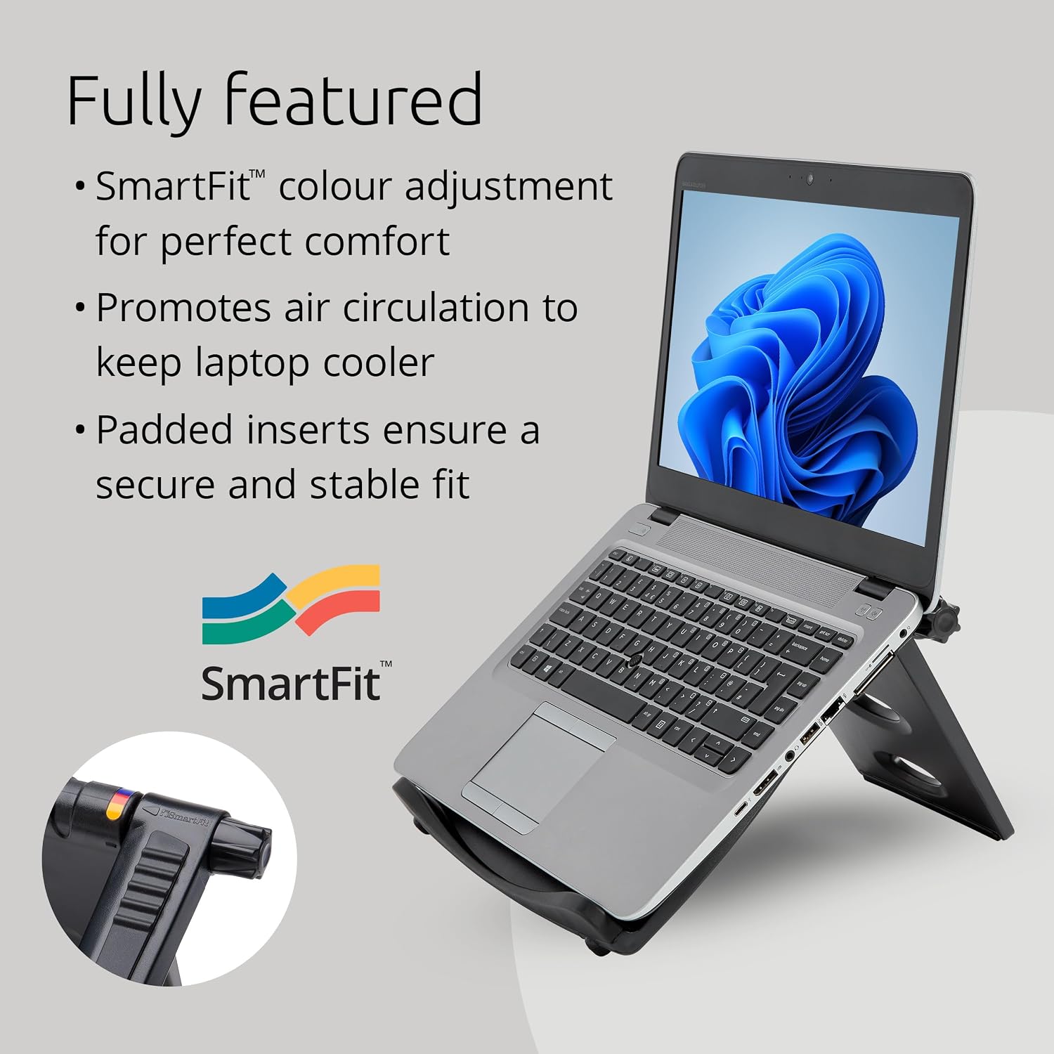 Thumbnail 2 de Kensington Easy Riser – Support pour ordinateur portable 12–17 pouces (Gris) avec SmartFit et Secure Fit