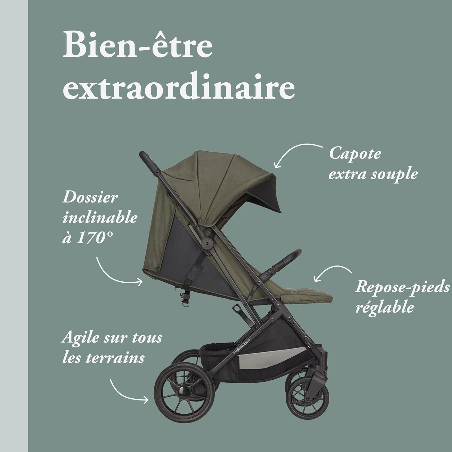 Thumbnail 4 de Inglesina Zenit poussette compacte vert jusqu’à 22 kg