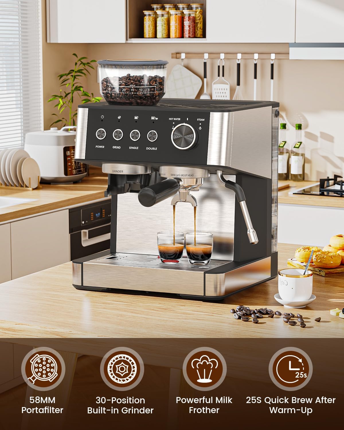 Thumbnail 2 de 2026 Upgrade Espresso Machine with Grinder