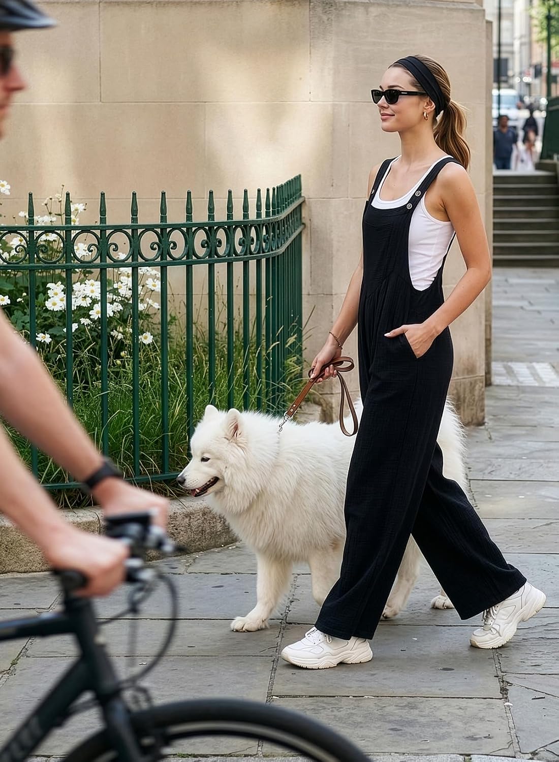 Thumbnail 1 de Dokotoo Women's Casual Loose Overalls Jumpsuits One Piece Sleeveless Wide Leg Long Pant Rompers With Pockets