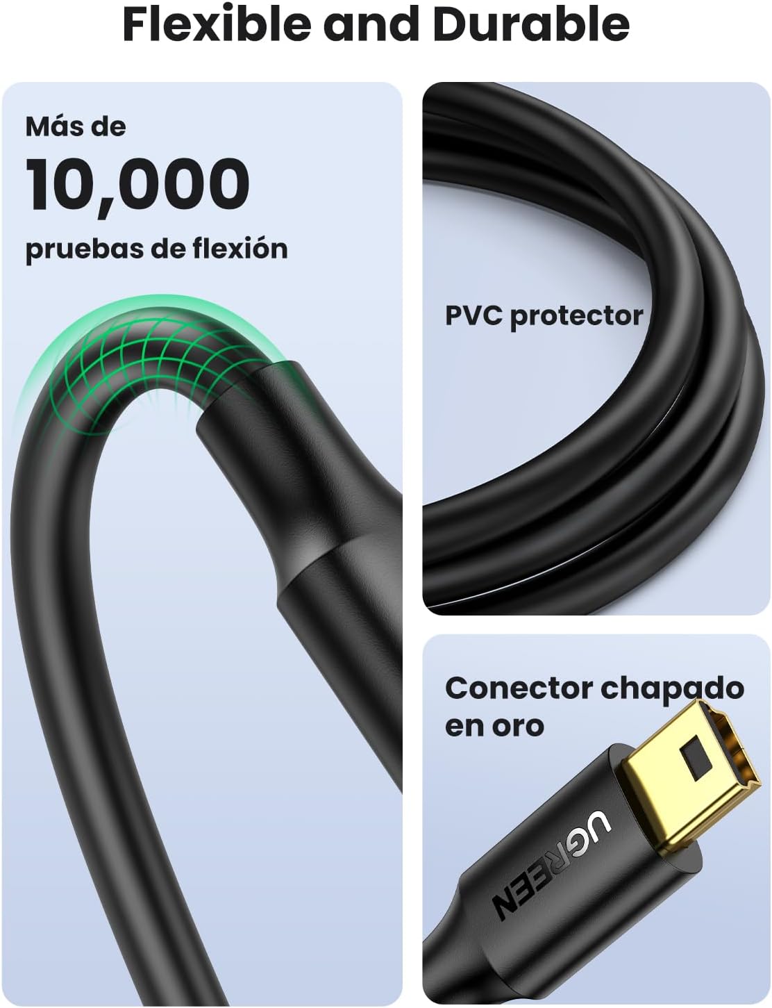 Thumbnail 4 de UGREEN Cable Mini USB 2.0 Tipo A a B 🌀 2M Alta Velocidad