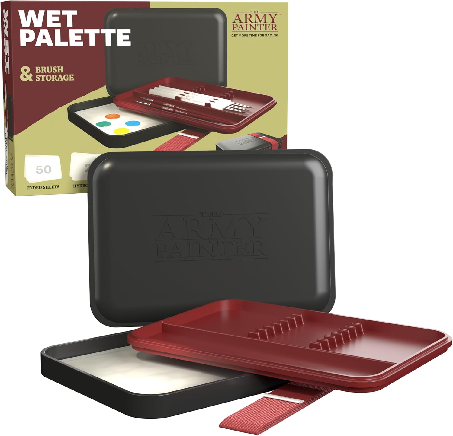 Detalle 2 de The Army Painter ウェットパレット ブラシ収納付き、ハイドロシート50枚入り