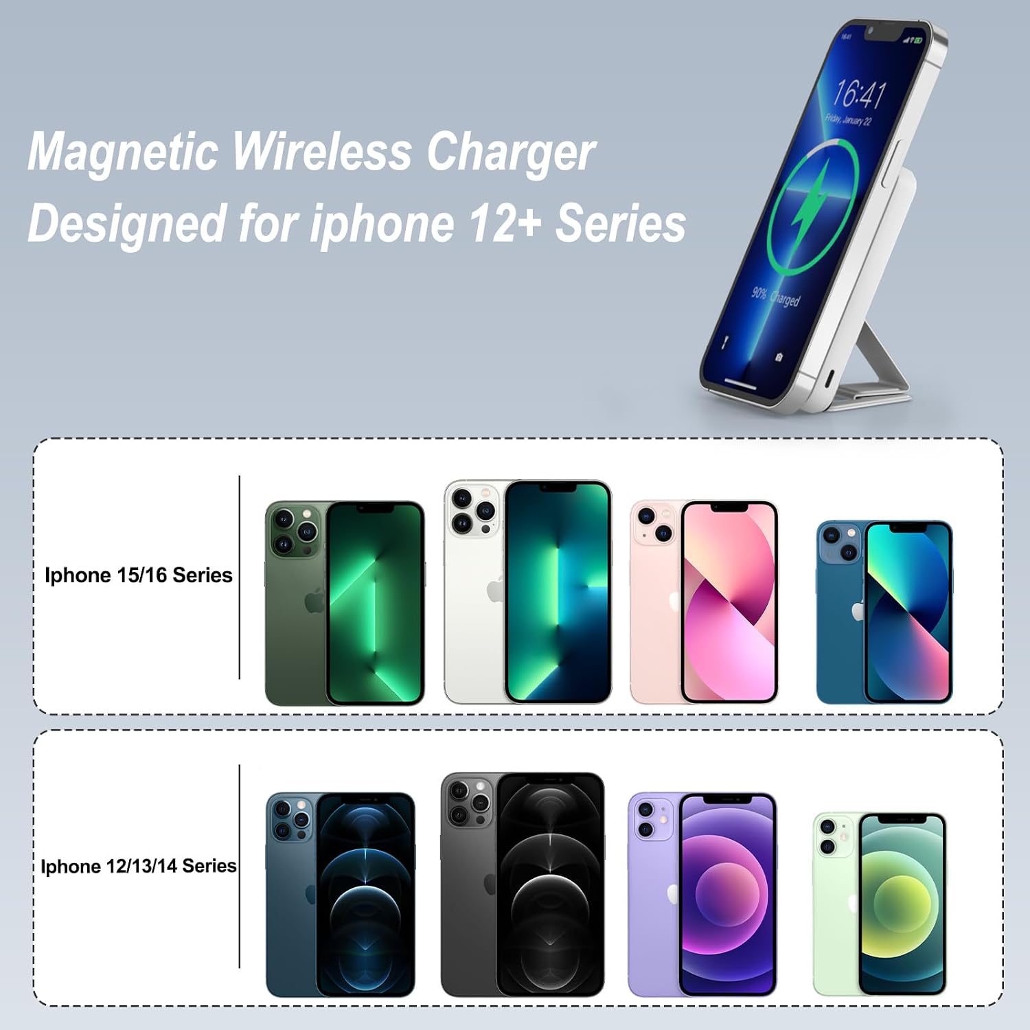 Detalle 2 de AOGUERBE MagSafe Power Bank 10000mAh — Wireless Magnetic Charger with LED Display