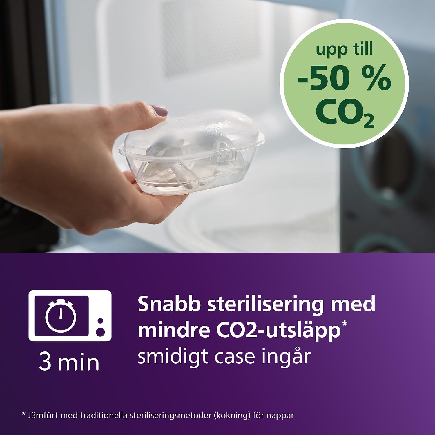 Detalle de Philips Avent ultra air SCF349/55 nappar, 4-pack med silikon och steriliseringsfodral