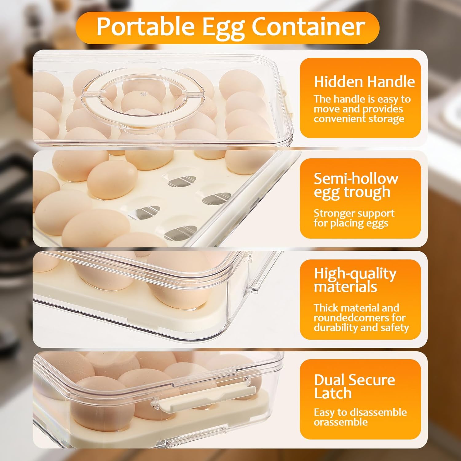 Thumbnail 3 de Deviled Egg Containers with Lid, 2-Pack: 40-Egg Capacity Stackable Carrier for Picnics and Parties