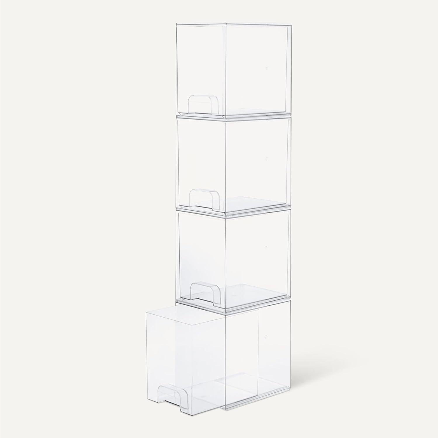 Thumbnail 4 de Amazon Basics stapelbare Aufbewahrungsschubladen aus Kunststoff (transparent) – 4er-Set, Maße 15,3 × 18,8 × 19,6 cm