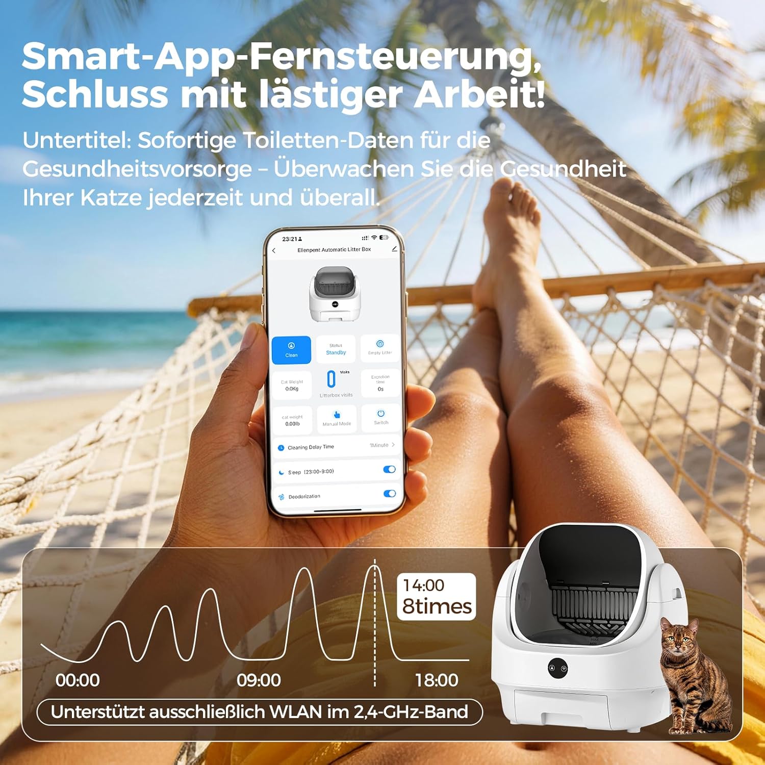 Thumbnail 4 de Ellenpent Elektrische Katzentoilette Selbstreinigend 9 Liter