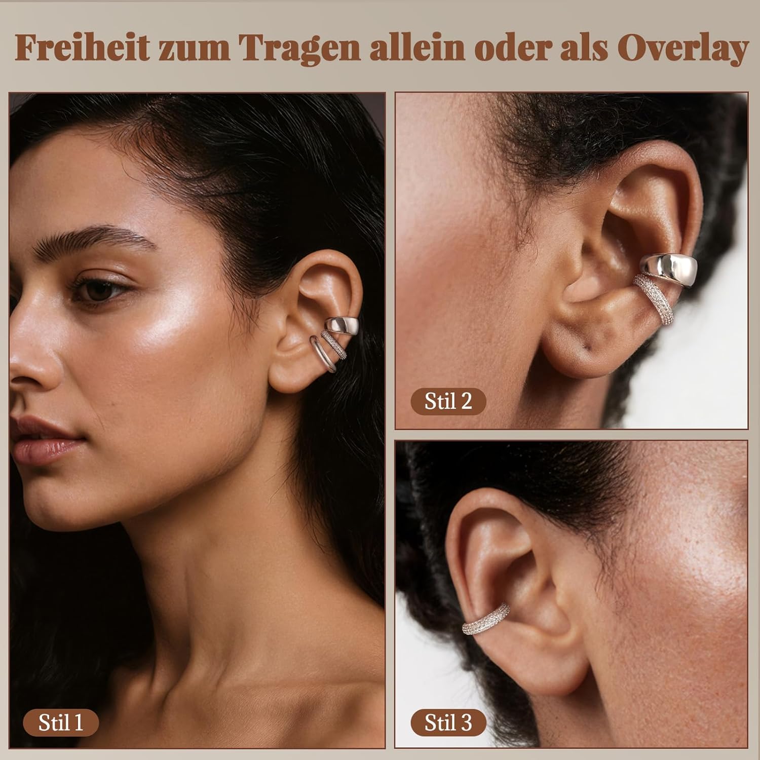 Thumbnail 3 de jagosen Ear Cuff Set 3 Stück 💍